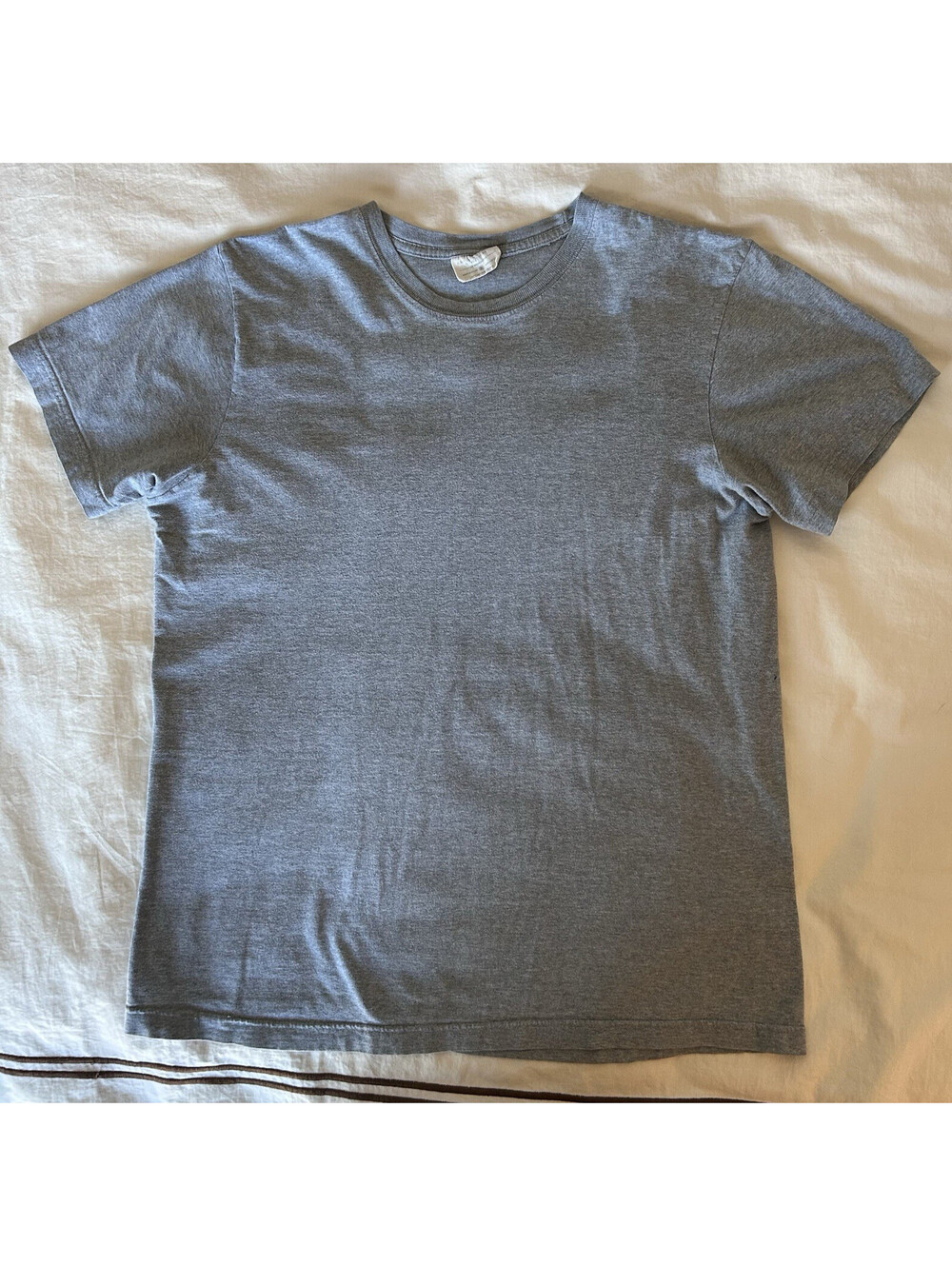 American Eagle Medium Heather Gray Crewneck T-Shirt Cotton Stretch Tee